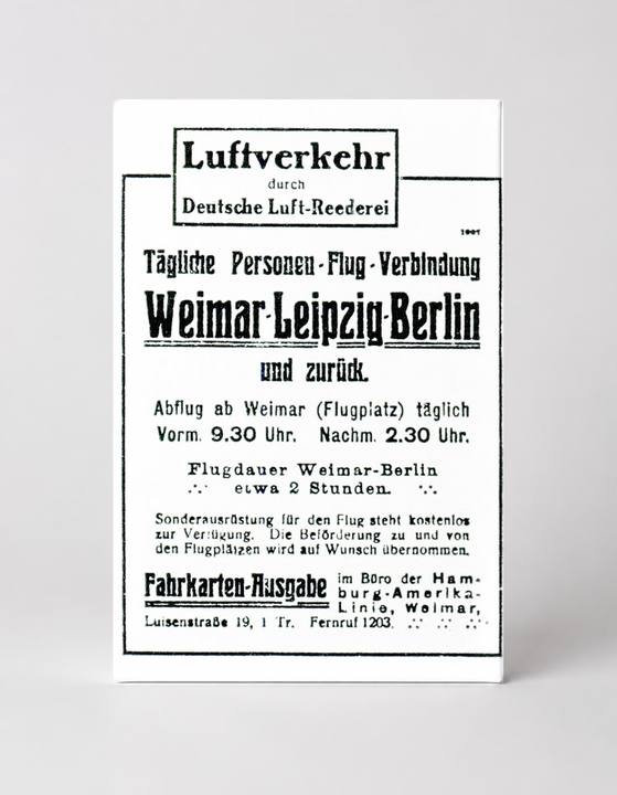 Deutsche Luft-Reederei 1919 Weimar Berlin Air Service Vintage Poster Wall Art