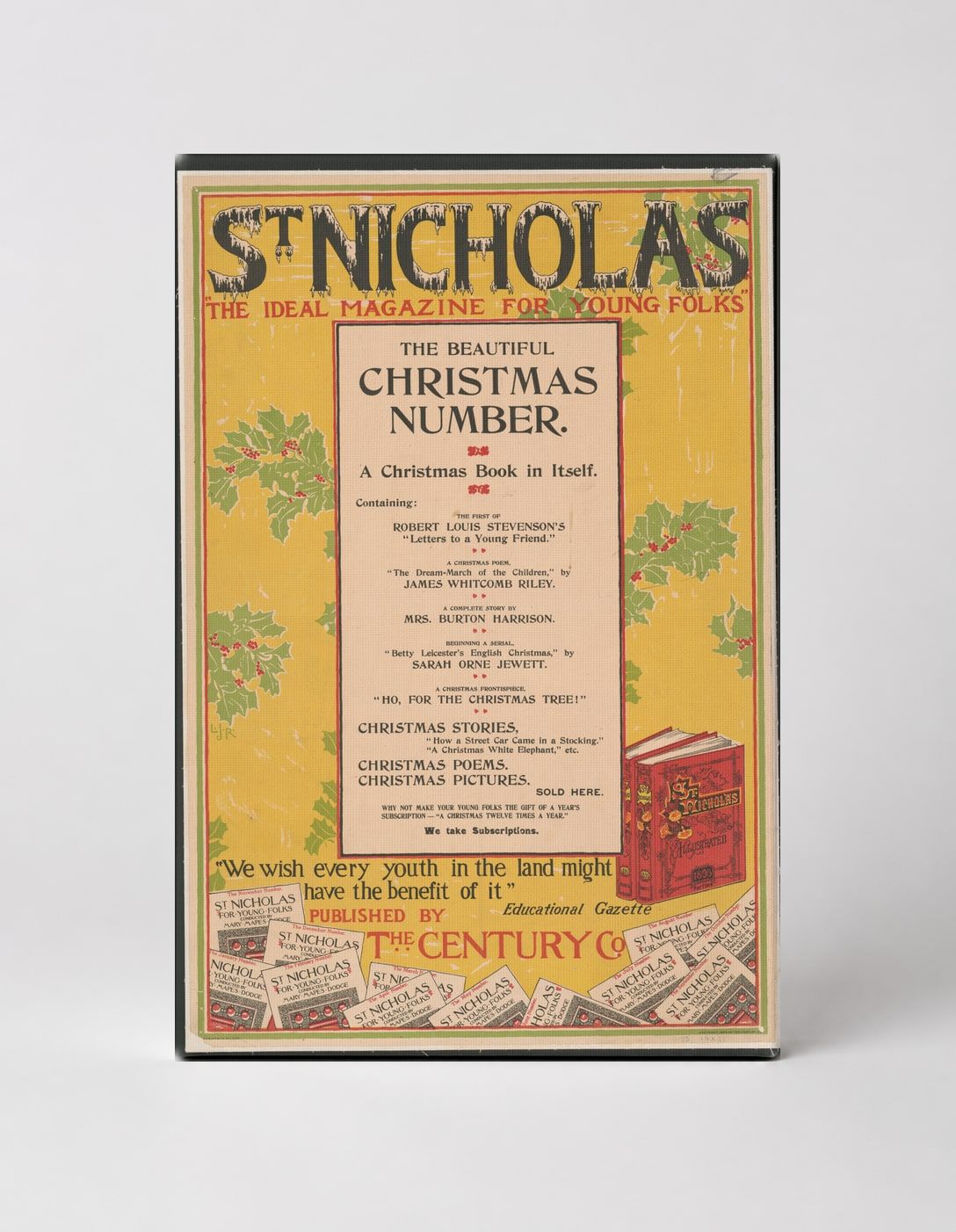 St. Nicholas Magazine Christmas Number 1890s - Vintage Advertising Poster Wall Art