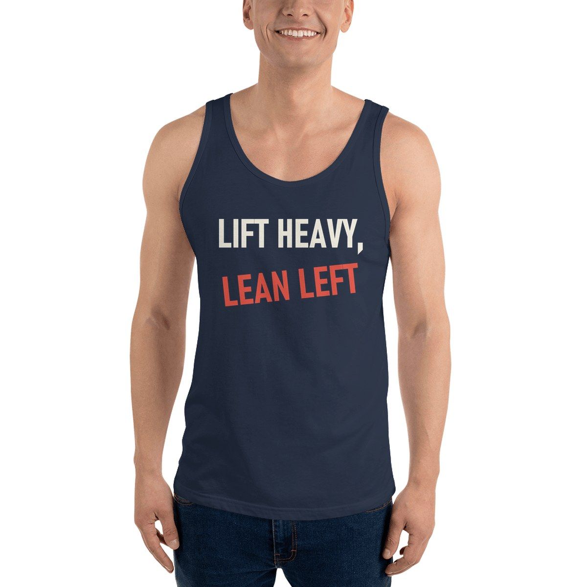 Lift Heavy Lean Left Unisex Staple Tank