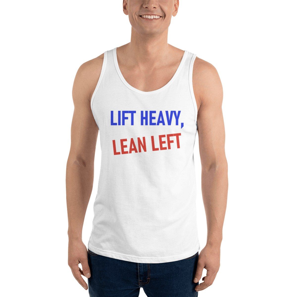 Lift Heavy Lean Left Unisex Staple Tank