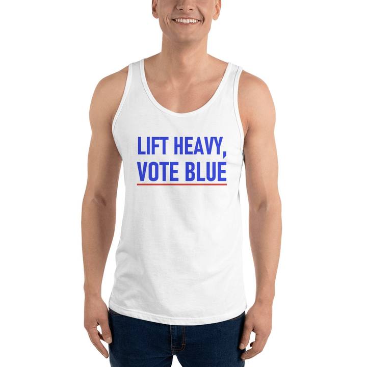 Lift Heavy Vote Blue Unisex Staple Tank